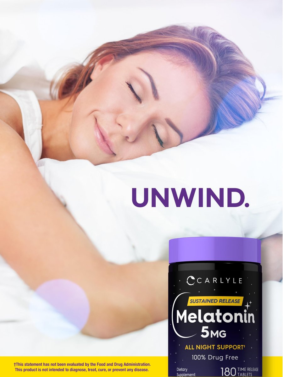 Carlyle Melatonin 5mg | 180 Tabletten mit verzögerter Freisetzung | Nahrungsergänzungsmittel für durchgehenden Schlaf | Vegan, Non-GMO, glutenfrei