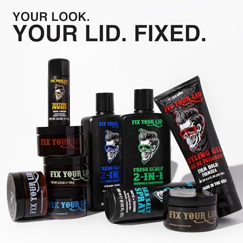 Fix Your Lid Ultra Light Pomade für Männer – Low Hold & Low Shine – Wasserbasiert, leicht auswaschbar – Bundle mit 3,75 oz + 1,7 oz