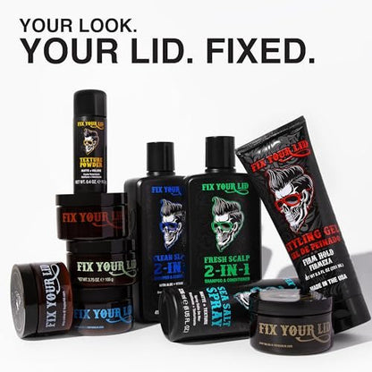 Fix Your Lid Ultra Light Pomade für Männer – Low Hold & Low Shine – Wasserbasiert, leicht auswaschbar – Bundle mit 3,75 oz + 1,7 oz