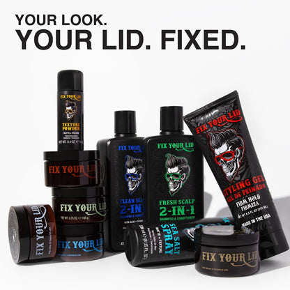 Fix Your Lid Ultra Light Pomade für Männer – Low Hold & Low Shine – Wasserbasiert, leicht auswaschbar – Bundle mit 3,75 oz + 1,7 oz
