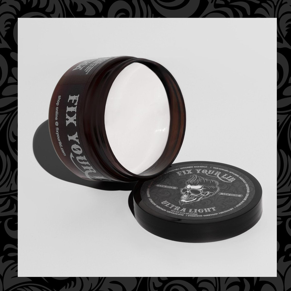 Fix Your Lid Ultra Light Pomade für Männer – Low Hold & Low Shine – Wasserbasiert, leicht auswaschbar – Bundle mit 3,75 oz + 1,7 oz