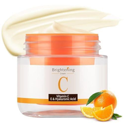 Vitamin C Gesichtscreme – Anti-Aging Feuchtigkeitscreme mit Hyaluronsäure für feine Linien, Falten und straffere Haut, 50 ml