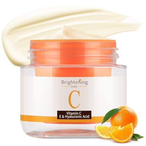 Vitamin C Gesichtscreme – Anti-Aging Feuchtigkeitscreme mit Hyaluronsäure für feine Linien, Falten und straffere Haut, 50 ml