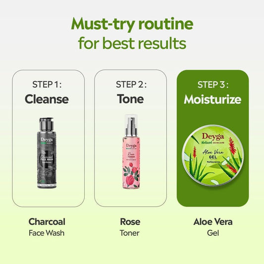 Deyga Aloe Vera Gel – Multifunktionales Feuchtigkeitsgel für Haut & Haar, beruhigt, heilt, reduziert Narben & Schuppen, 100% natürlich, 100 ml