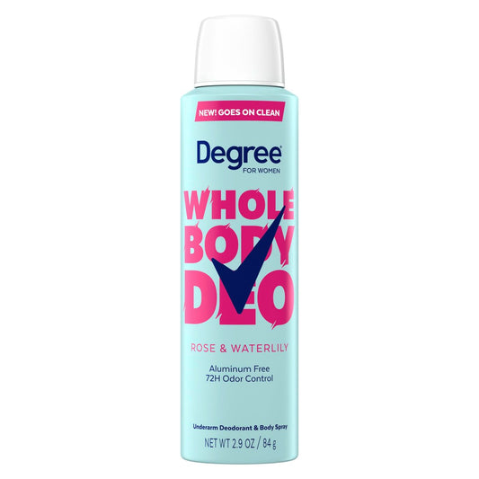 Degree Women Deodorant Spray Rose & Waterlily – Aluminiumfrei, 72h Schutz, 2,9 oz
