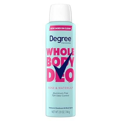 Degree Women Deodorant Spray Rose & Waterlily – Aluminiumfrei, 72h Schutz, 2,9 oz