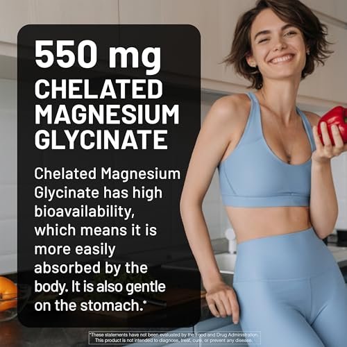 NatureWise Magnesium Glycinat 550mg + Hochdosiertes Vitamin D3 K2 100 mcg - D3 K2 Magnesium Supplement - Chelatiert für hohe Absorption - Knochenunterstützung - Non-GMO, USA hergestellt - [30-Tage-Vorrat]