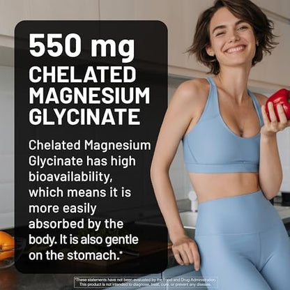 NatureWise Magnesium Glycinat 550mg + Hochdosiertes Vitamin D3 K2 100 mcg - D3 K2 Magnesium Supplement - Chelatiert für hohe Absorption - Knochenunterstützung - Non-GMO, USA hergestellt - [30-Tage-Vorrat]