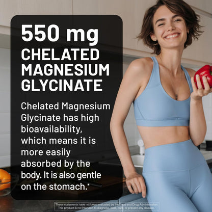 NatureWise Magnesium Glycinat 550mg + Hochdosiertes Vitamin D3 K2 100 mcg - D3 K2 Magnesium Supplement - Chelatiert für hohe Absorption - Knochenunterstützung - Non-GMO, USA hergestellt - [30-Tage-Vorrat]