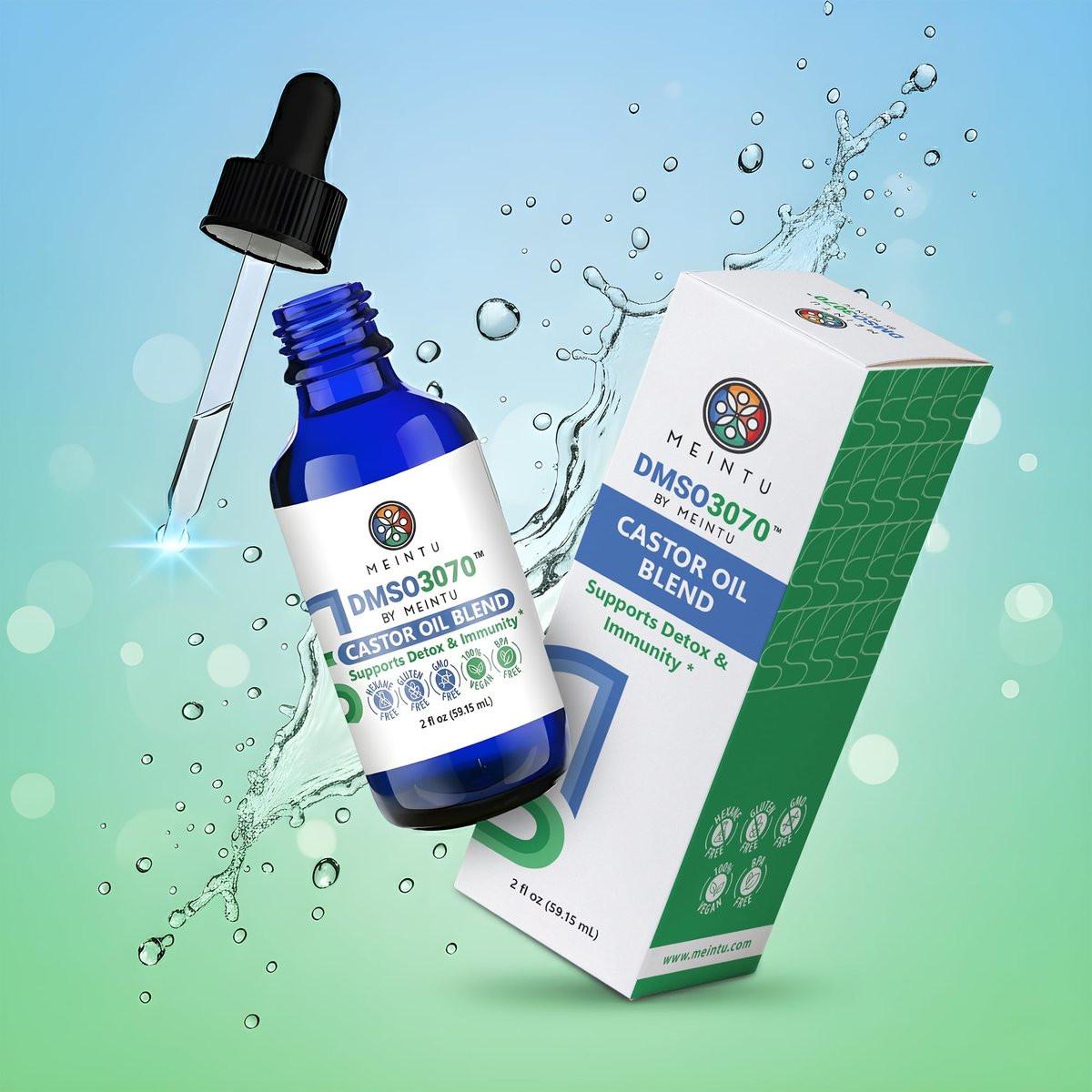 MEINTU DMSO Rizinusöl – Reines kaltgepresstes Bio-Öl für Hauterneuerung, Entgiftung und Immunbalance – Hexanfrei für Gesicht, Gelenke und Muskeln – Veganes Rizinusöl für Wimpern – 60 ml