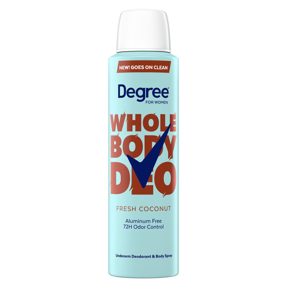 Degree Deodorant Spray für Frauen, Frischer Kokosduft, Aluminiumfrei, 72h Schutz, 2,9 oz
