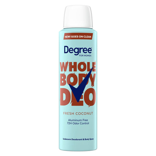 Degree Deodorant Spray für Frauen, Frischer Kokosduft, Aluminiumfrei, 72h Schutz, 2,9 oz