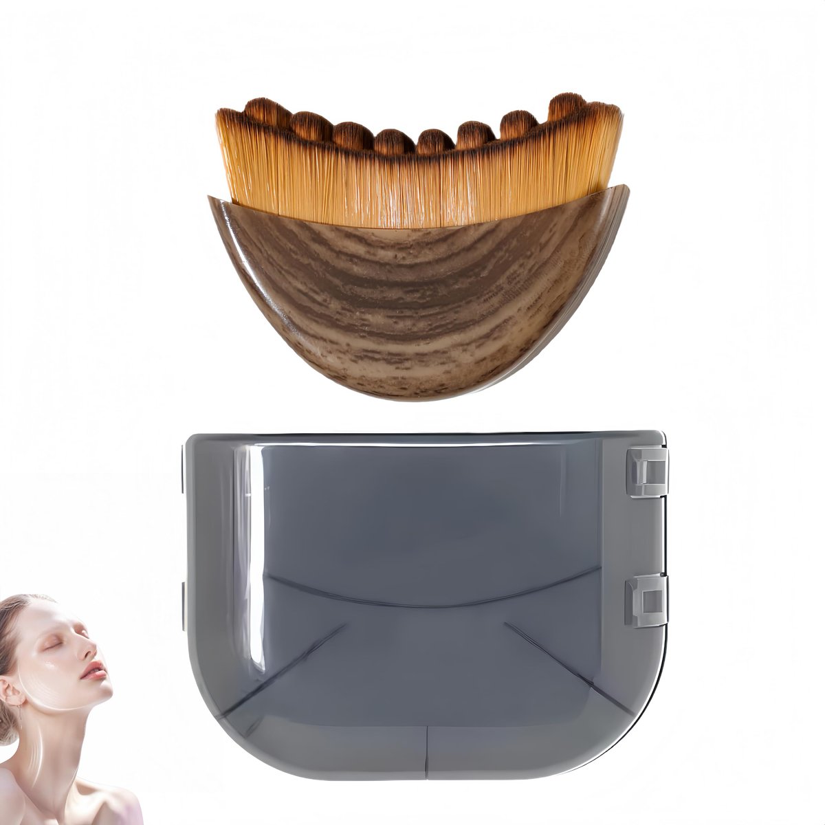 Lymphatic Face Brush für sanfte Gesichtsmassage – Reduziert Schwellungen & fördert die Durchblutung – Konturpinsel für Kieferpartie & Hals
