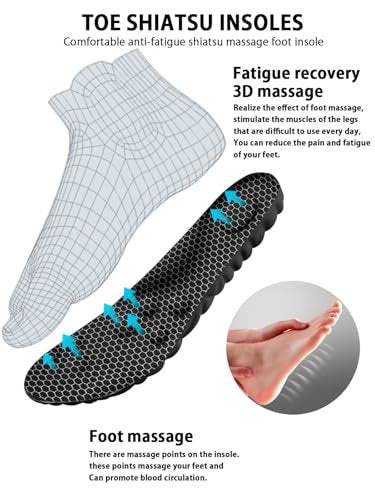 MARRDO 4D Cloud Einlegesohlen für Herren, Fußgewölbestützen, Memory Foam Einlagen, Stoßdämpfung und Dämpfung für Sportschuhe, für den ganzen Tag Stehen (Graphen Schwarz, Herren 8-14 (12,4 Zoll)