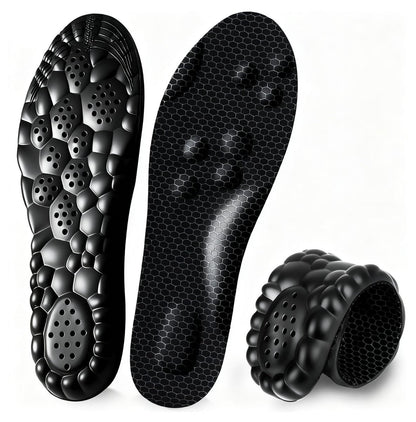 MARRDO 4D Cloud Einlegesohlen für Herren, Fußgewölbestützen, Memory Foam Einlagen, Stoßdämpfung und Dämpfung für Sportschuhe, für den ganzen Tag Stehen (Graphen Schwarz, Herren 8-14 (12,4 Zoll)