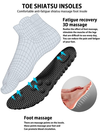 MARRDO 4D Cloud Einlegesohlen für Herren, Fußgewölbestützen, Memory Foam Einlagen, Stoßdämpfung und Dämpfung für Sportschuhe, für den ganzen Tag Stehen (Graphen Schwarz, Herren 8-14 (12,4 Zoll)