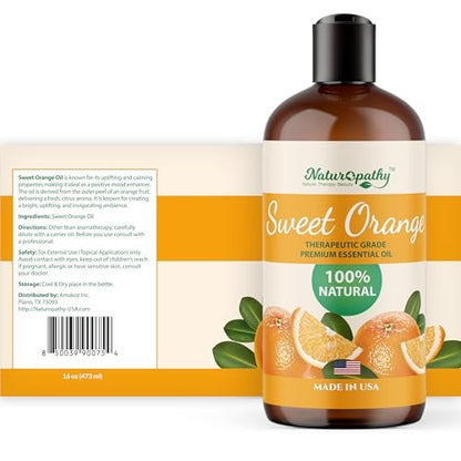 Naturopathy Süßes Orangenöl therapeutische Qualität Premium-Öl - Riesige 16 fl. oz - Perfekt für Aromatherapie und Entspannung