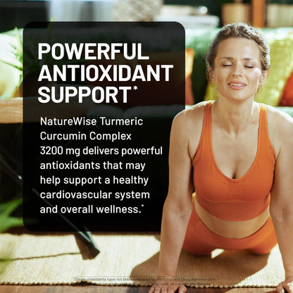 NatureWise Curcumin-Komplex mit BioPerin – 3200 mg, 90 Kapseln (30-Tage-Vorrat) – Starkes Antioxidans, vegan, nicht-GVO, USA-Herstellung
