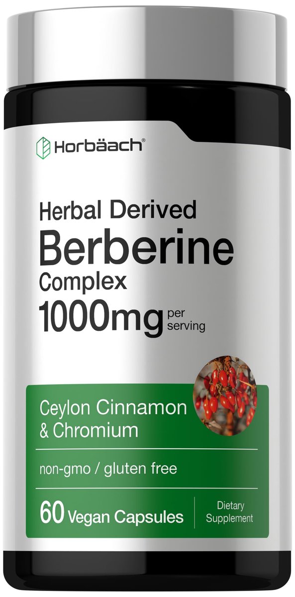 Horbäach Berberin-Komplex Nahrungsergänzungsmittel | 60 vegane Kapseln | mit Ceylon-Zimt & Chrom | natürlich gewonnen | Non-GMO, glutenfreie Formel