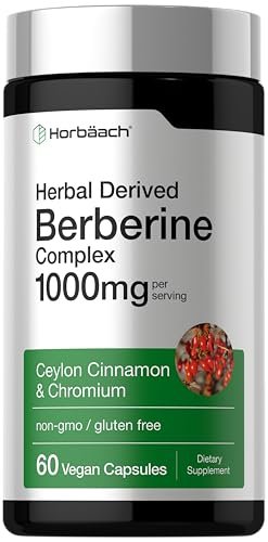 Horbäach Berberin-Komplex Nahrungsergänzungsmittel | 60 vegane Kapseln | mit Ceylon-Zimt & Chrom | natürlich gewonnen | Non-GMO, glutenfreie Formel