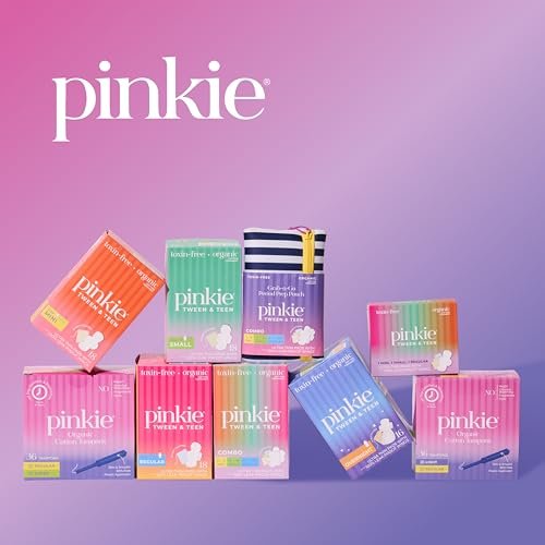 Pinkie Bio-Tampons für Teens & Erwachsene – 100% Baumwollkern, passt sich dem Körper an – schlanker BPA-freier Applikator für komfortables Einführen – chlor-, parfüm-, farbstoff- & rayonfrei – Light/Regular, 36 Stück