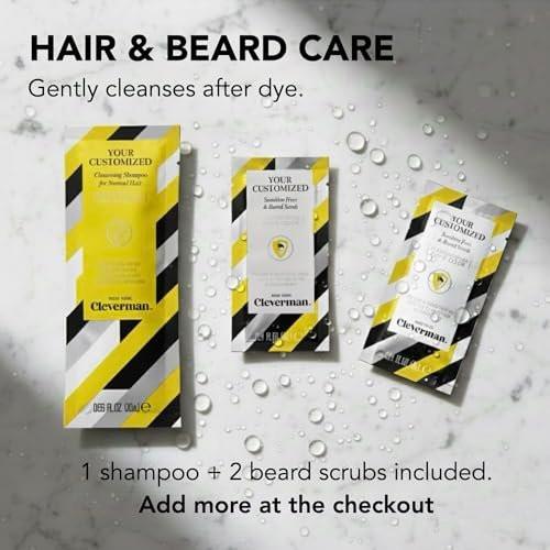 Cleverman Wiederverwendbare Haar- & Bartfarbe für Männer – Auburn 7.04 | Bis zu 5 Anwendungen, 7 Minuten | Natürliche Grauabdeckung, Tropffreie Creme mit SkinArmour®