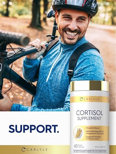 Carlyle Cortisol Supplement | 60 Vegane Kapseln | Ashwagandha & Magnesium Komplex | Ohne Gentechnik, Glutenfrei