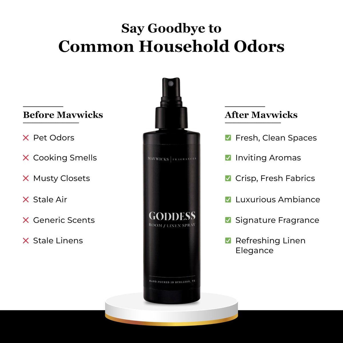 Mavwicks Fragrances (Goddess) Linen- & Raumspray 240 ml – langanhaltende Frische für Schlafzimmer & Zuhause, Aromatherapie-Duftspray für Stoffe & Luft