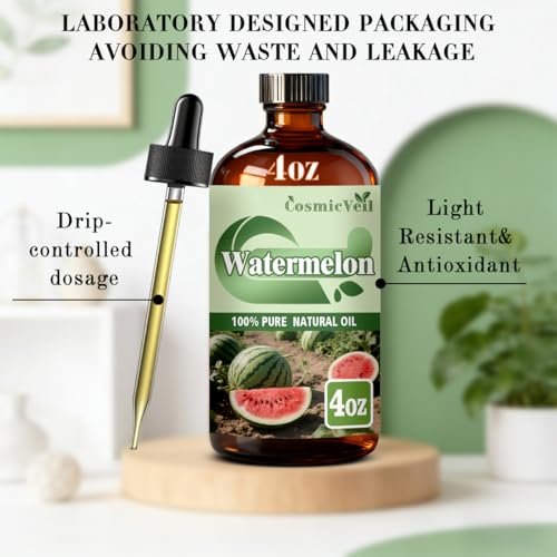 Wassermelone Ätherisches Öl – 118 ml für Aroma-Diffuser, Luftbefeuchter, Heimduft, Reinigung, Körperpflege, Massage, Yoga, DIY Kerzen & Seifen – CosmicVeil