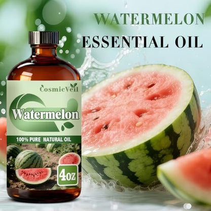 Wassermelone Ätherisches Öl – 118 ml für Aroma-Diffuser, Luftbefeuchter, Heimduft, Reinigung, Körperpflege, Massage, Yoga, DIY Kerzen & Seifen – CosmicVeil