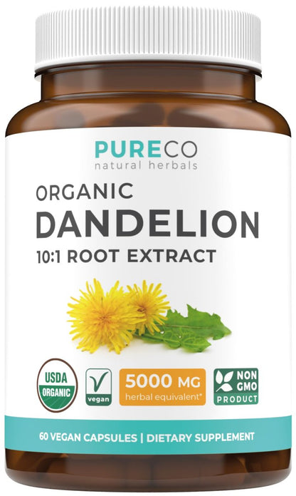 Bio Löwenzahnwurzel Extrakt 10:1 - Hochdosiert, 5000 mg Kräuteräquivalent, Leberreinigung & Entgiftung, vegan & nicht-GVO, 2 Monate Vorrat