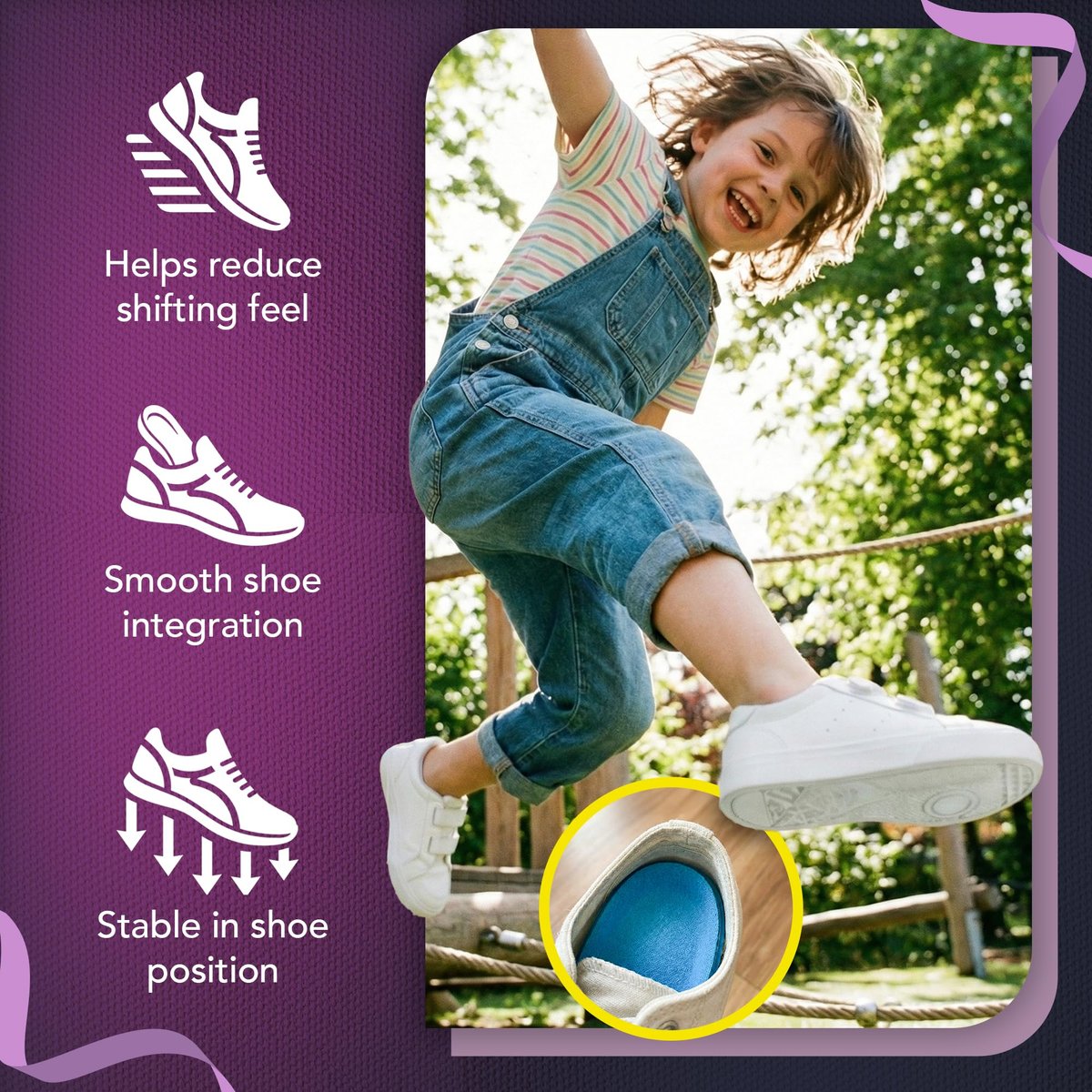 Ballotte Fersenschalen für Kinder – Stoßdämpfende Gel-Ferseneinlagen bei Morbus Severus & Plantarfasziitis – Weiche TPE-Polster für Sport & Alltag – Passend für Schuhgröße 3–9, 4er-Pack