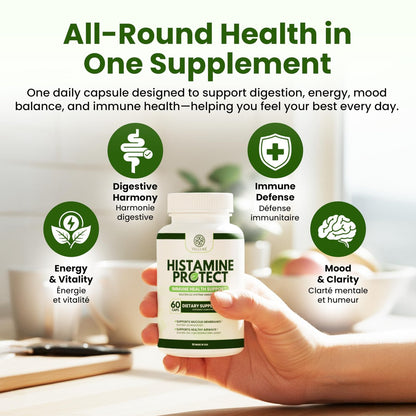 Velluré DAO Enzym Supplement – Histaminblocker mit 30.000 HDU Diaminoxidase, Quercetin, Magnesium & Vitamin C – 60 Kapseln für Histaminintoleranz & fermentierte Lebensmittel