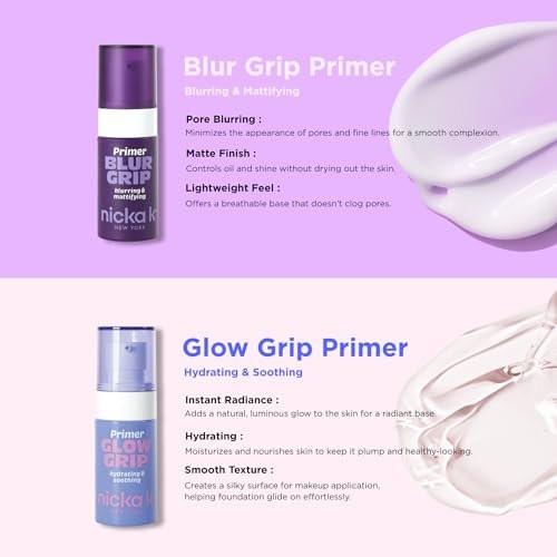 Nicka K Blur Grip Blurring and Mattifying Makeup Face Primer – 1,2 oz, Transparent