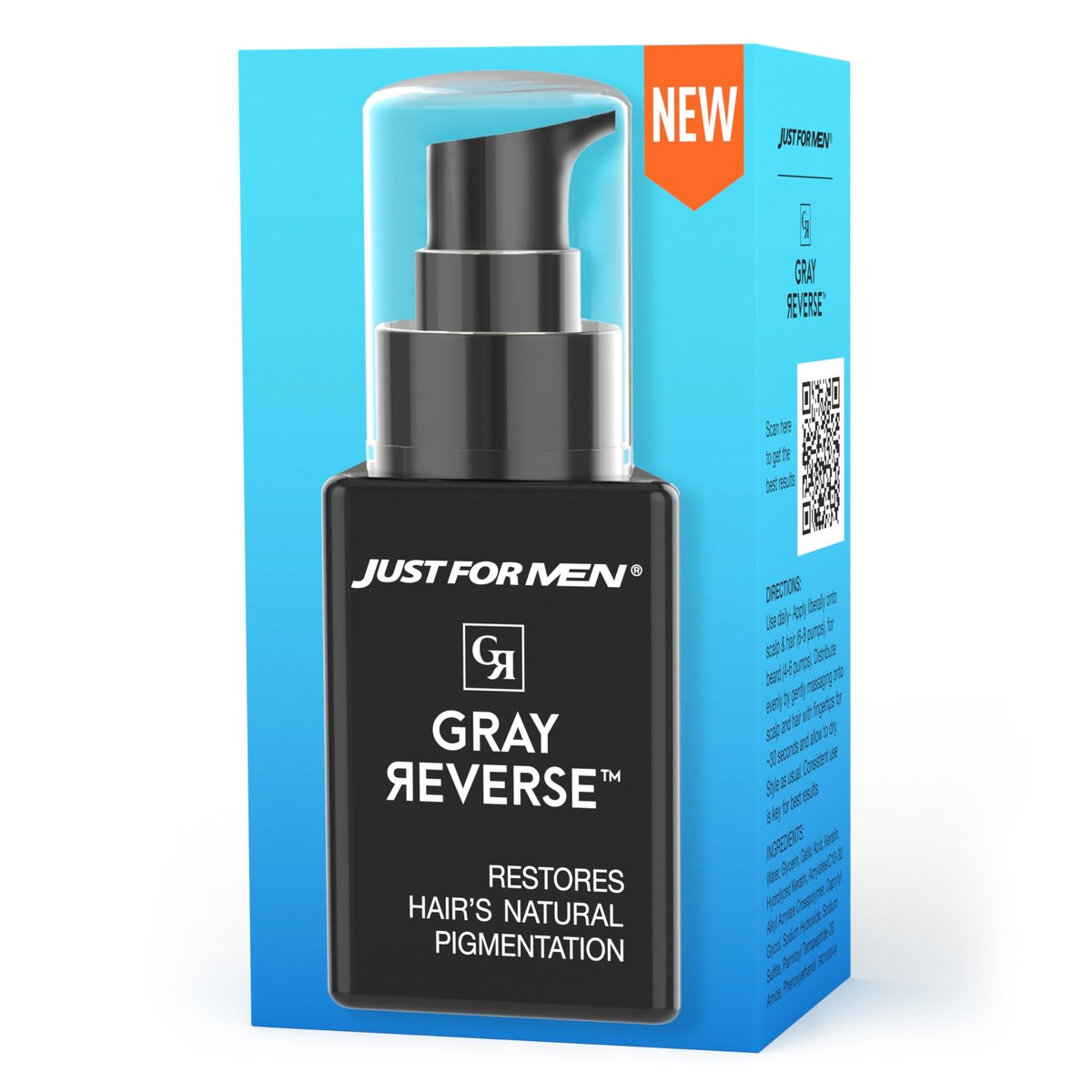 Just for Men Gray Reverse Tägliches Haarserum – Reduziert graue Haare allmählich, färbefrei, reisefreundlich, 50 ml