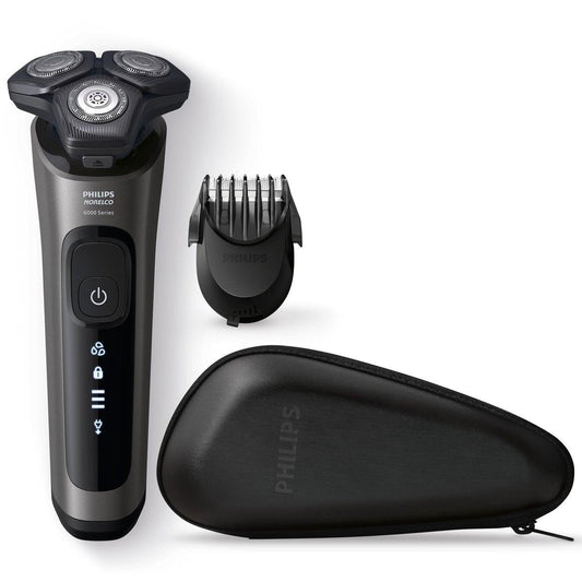 Philips Norelco Rasierer 6000 – Wiederaufbereiteter Nass- und Trockenrasierer mit 2-in-1 Bartstyler (5 Längeneinstellungen) und Präzisionstrimmer, S6600/90