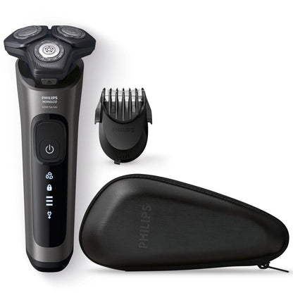 Philips Norelco Rasierer 6000 – Wiederaufbereiteter Nass- und Trockenrasierer mit 2-in-1 Bartstyler (5 Längeneinstellungen) und Präzisionstrimmer, S6600/90