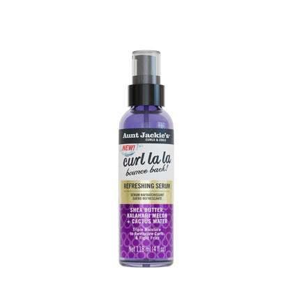 Aunt Jackie's Curls & Coils Curl La La Bounce Back Auffrischendes Serum, 118 ml – Dreifache Feuchtigkeit für lockiges Haar, bekämpft Frizz