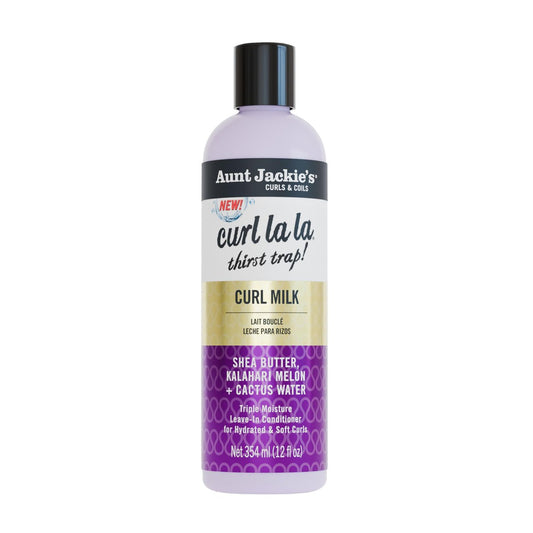 Aunt Jackie's Curls & Coils Curl La La Thirst Trap Curl Milk, 355 ml – Dreifach-Feuchtigkeit Leave-In Conditioner für hydratisierte und weiche Locken