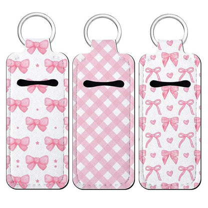 Fadayunn Lippenstifthalter Schlüsselanhänger – Praktischer Lipgloss-Organizer mit Clip für unterwegs – Geschenk für Frauen und Mädchen (Pink)