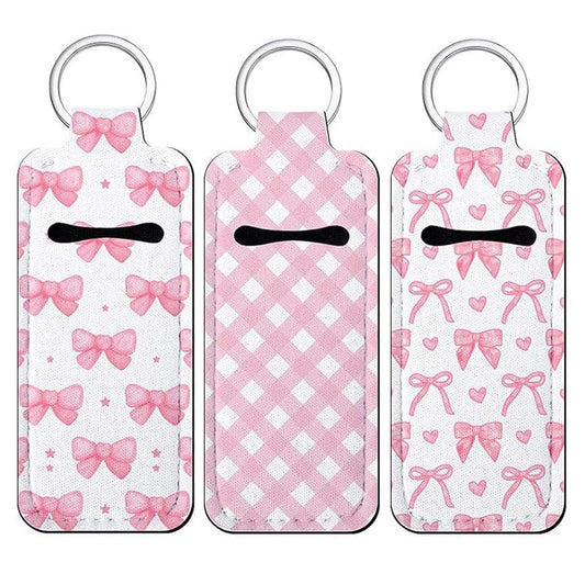 Fadayunn Lippenstifthalter Schlüsselanhänger – Praktischer Lipgloss-Organizer mit Clip für unterwegs – Geschenk für Frauen und Mädchen (Pink)