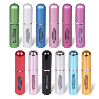 starfa lab 12er Set Nachfüllbare Reise-Parfümzerstäuber Flaschen, 5 ml Mini Portable Sprühflaschen für Reisezubehör, Mehrfarbige Parfümbehälter