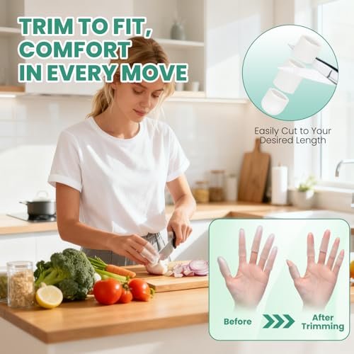 TASZOOS Gel-Fingerlinge & Fingerschutzhüllen – 20 Stück Silikon-Fingerschutz für Fingerspitzen- und Daumenunterstützung – Wiederverwendbare Gummi-Spitzen gegen Triggerfinger, Arthritis, Blasen & Schmerzlinderung