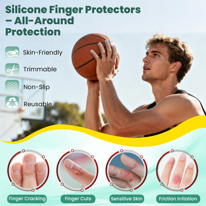 TASZOOS Gel-Fingerlinge & Fingerschutzhüllen – 20 Stück Silikon-Fingerschutz für Fingerspitzen- und Daumenunterstützung – Wiederverwendbare Gummi-Spitzen gegen Triggerfinger, Arthritis, Blasen & Schmerzlinderung