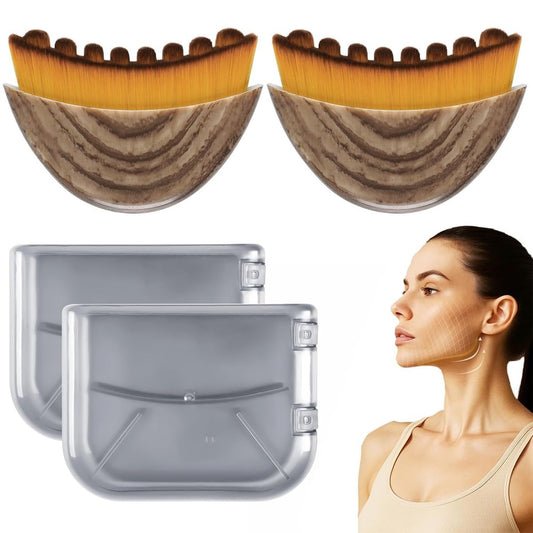 JBSZTH 2er-Pack Lymphatische Kontur-Gesichtsbürste – Set für Lymphdrainage und Gesichtsmassage, zur Reduzierung von Schwellungen, für strahlende Haut, sanftes tägliches Gesichts- und Körpermassage-Werkzeug