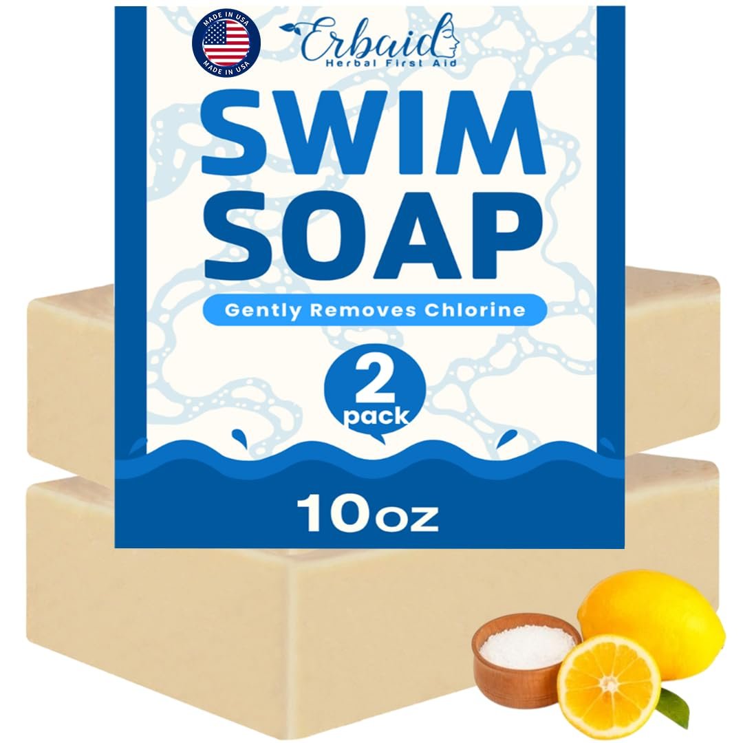 Swimmers Shampoo – Chlor-Entfernung Duschgel – Natürlicher Gesichts- & Körperreinigungsbar – Entfernt Chlor, Salz, Brom, hartes Wasser & Sonnencreme – Sanfte Feuchtigkeitspflege nach dem Schwimmen – Hergestellt in den USA für alle Altersgruppen