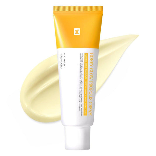 TOSOWOONG Honey Glow 47% Propolis Creme – Feuchtigkeitsspendende Gesichtscreme mit Bienengift, Gelée Royale und Vitamin C für gestresste, trockene Haut – Glas-Haut-Effekt – Koreanische Hautpflege, 50 ml