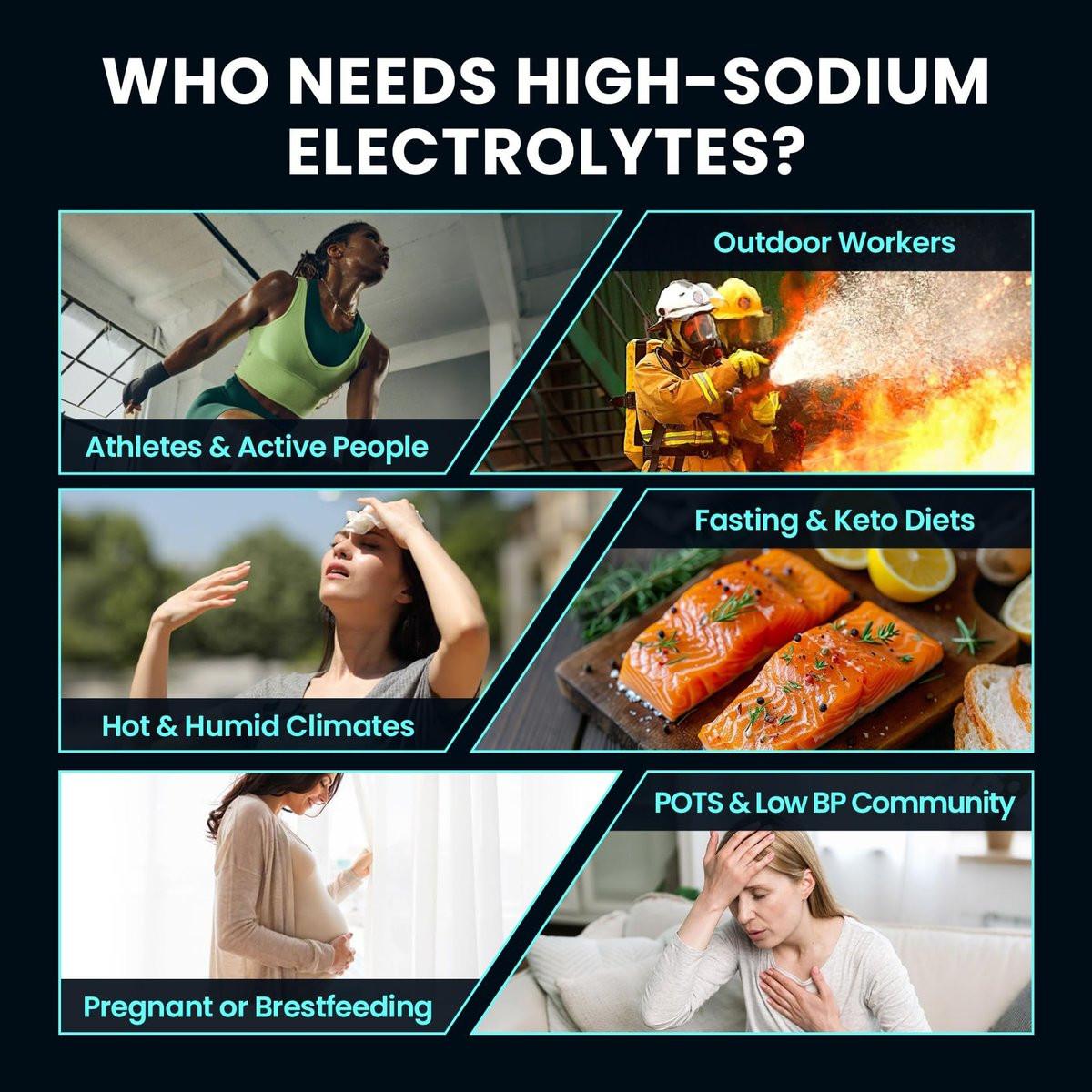 Venture Pal High Sodium Electrolyte Powder Packets | Zuckerfreies Hydrationsgetränk mit Natrium, Kalium, Magnesium & Vitaminen | Null Kalorien | Keto, Vegan & Paleo freundlich | 16 Sticks