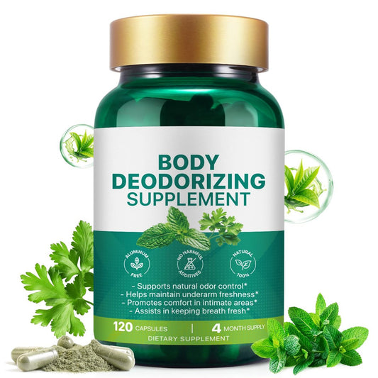 Chlorophyll Körper Deodorant Ergänzung für Verdauung/Darmgesundheit, Inneres Deodorant Kapseln für allgemeine Frische, Achseln, Intimbereiche, private Teile, natürliche & sichere Formel | 120 Stück