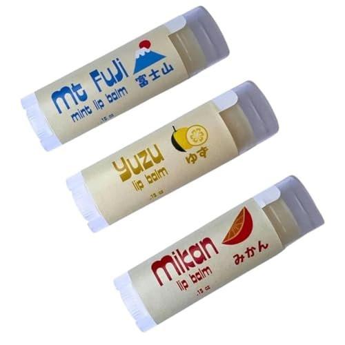 Yuzu Zitrus-Lippenbalsam - 2er-Pack - mit Sheabutter, Rizinusöl, Sonnenblumenöl, Vitamin E - handgefertigt in kleinen Chargen